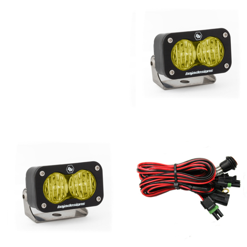 S2 Sport Wide Cornering Pattern Pair LED Work Light - Amber - Click Image to Close