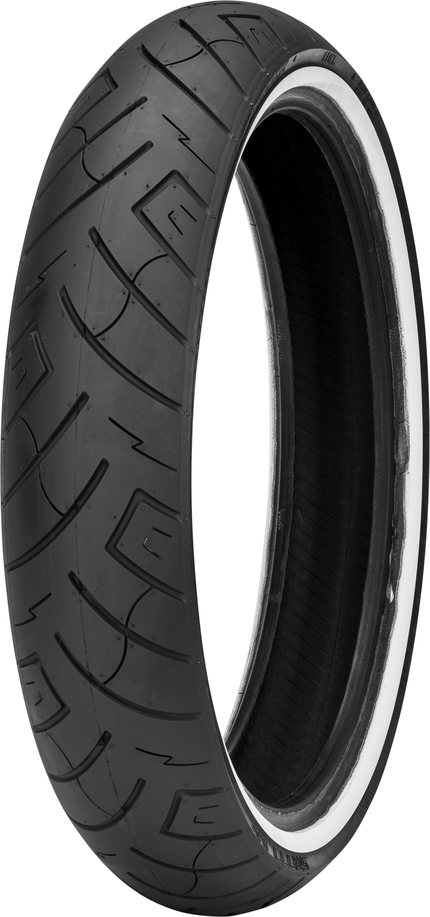 100/90-19 F777 61H White Wall Reinforced Front Tire - Click Image to Close