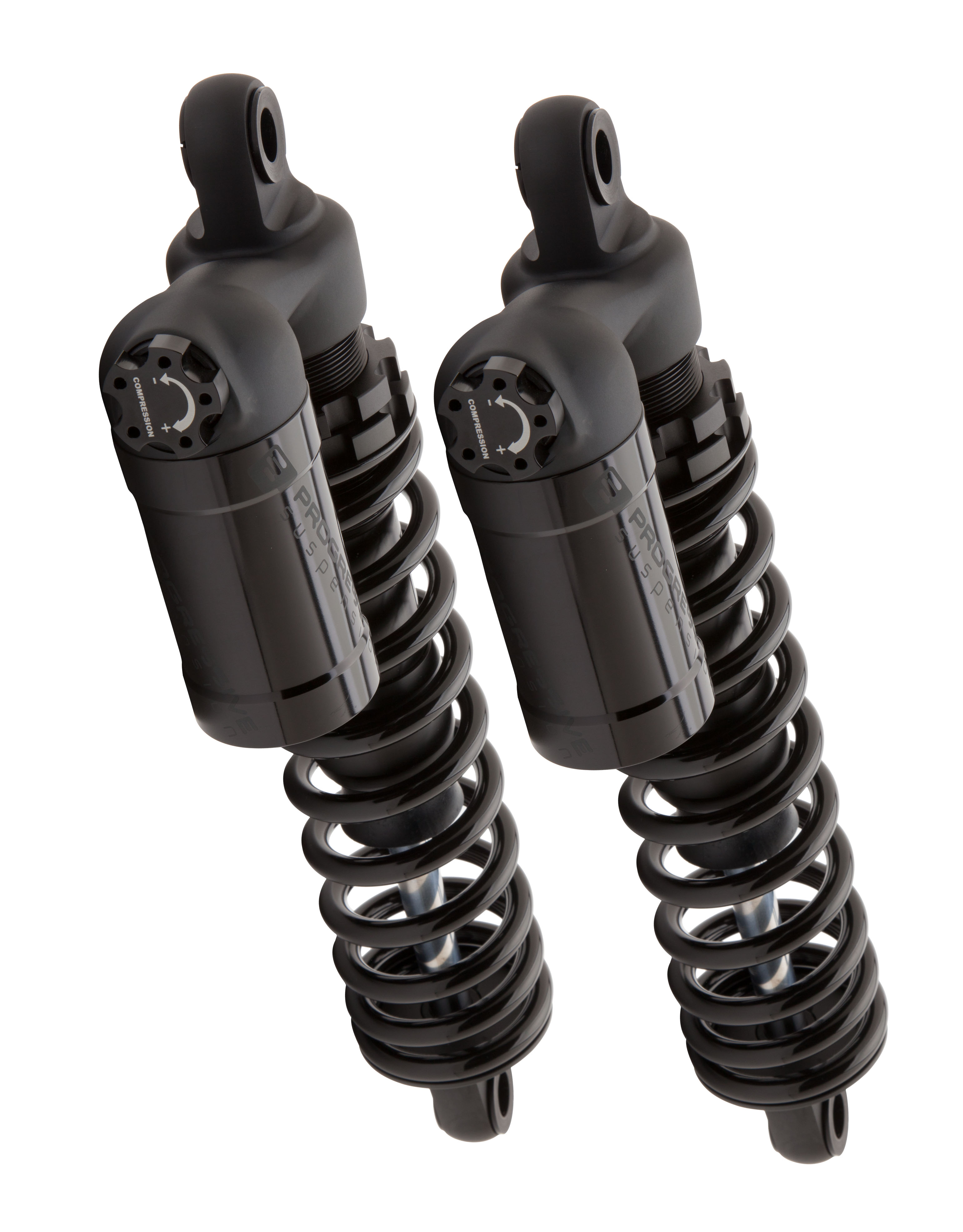 All Black 12.5" 970 Series Piggyback Reservoir Shocks - Harley V-Rod - Click Image to Close