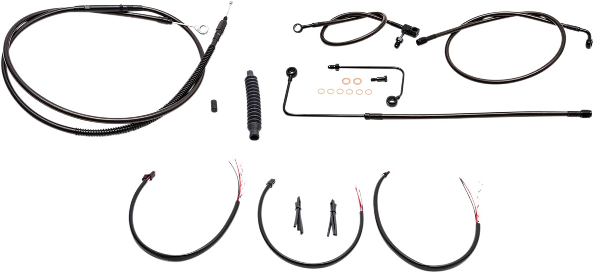 Extended Control Kit for 12"-14" Apehangers - for 16-17 Harley Davidson Softail - Click Image to Close