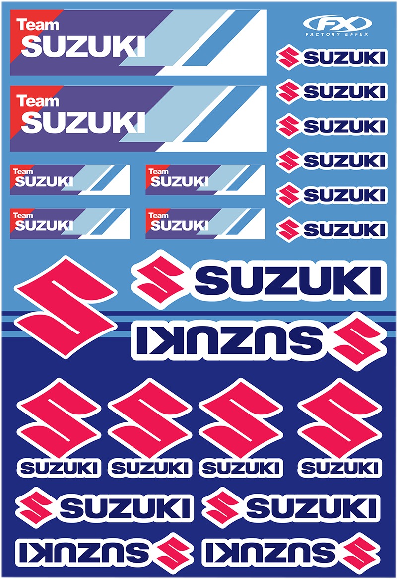 Universal Graphic Kits - Suz Racing Sticker Sheet - Click Image to Close