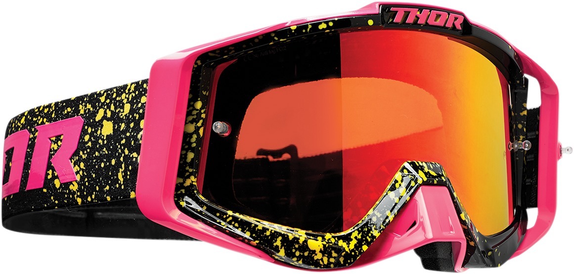 Sniper Pro Black / Pink / Yellow / Splatta Goggles - Red Dual Lens - Click Image to Close