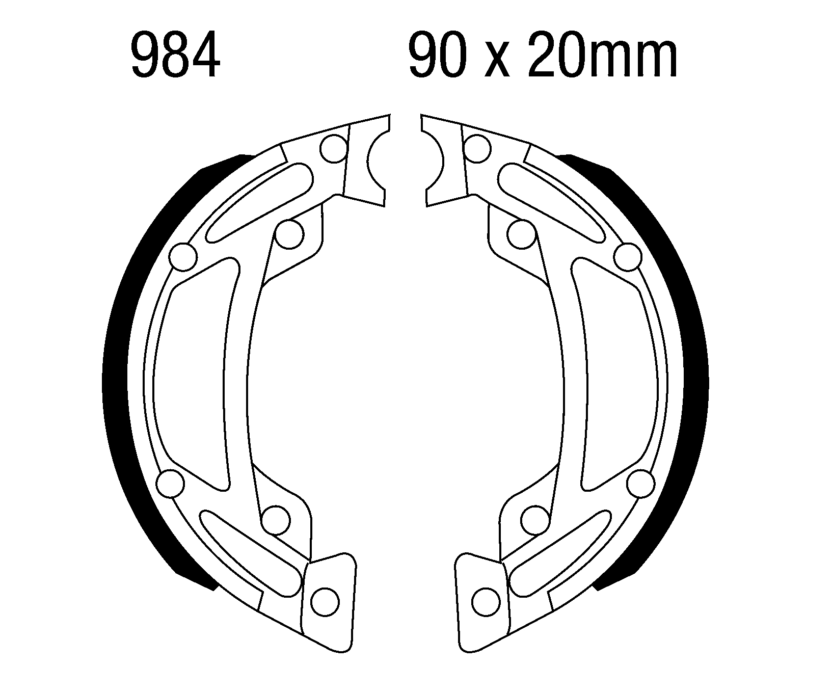 Standard Organic Brake Shoes - Click Image to Close