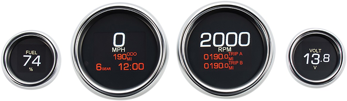 MLX Series Gauges - Bagger 4 Gauge Mlx Chr - Click Image to Close