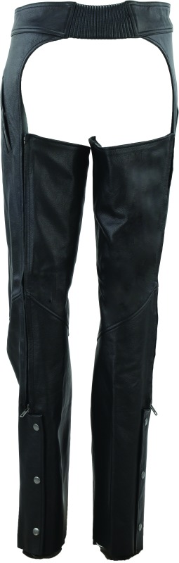 Plains Leather Chaps Black Womens - Small - Click Image to Close