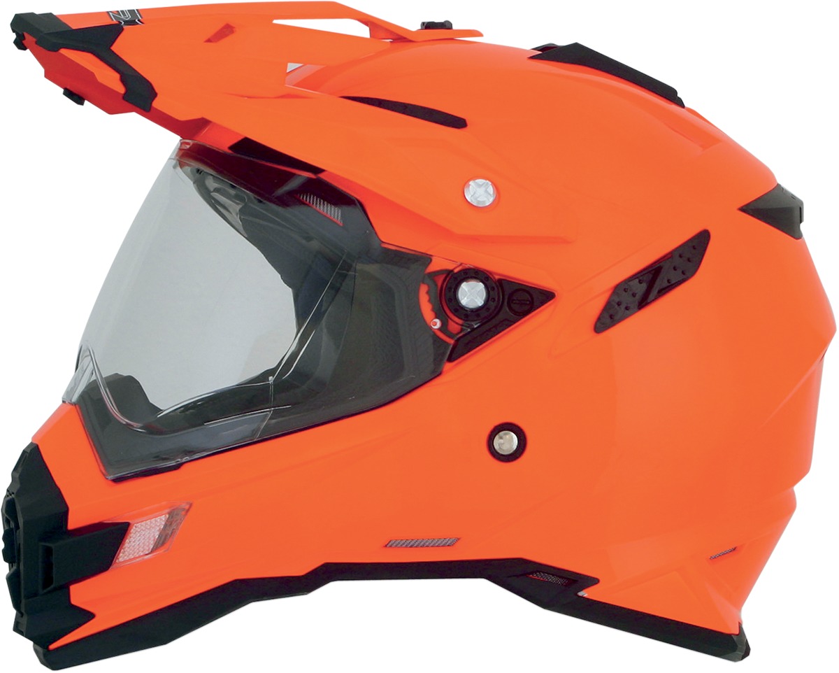 FX-41DS Full Face Dual-Sport Helmet Gloss Hi-Vis/Orange Large - Click Image to Close