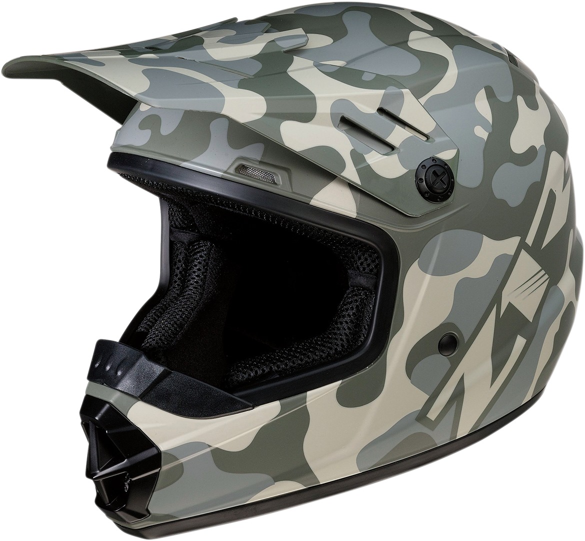 Youth Rise Camo Full Face Offroad Helmet Brown/Green/Multi Y-Small - Click Image to Close