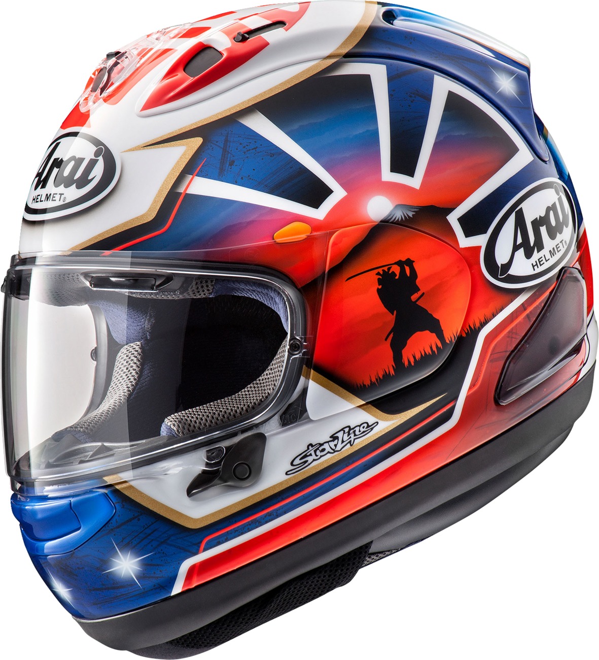 Arai Corsair-X Dani Samurai-2 Helmet XS Blue - Full-face helmet with Dani Samurai-2 graphic - Click Image to Close