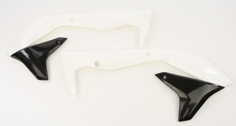 Radiator Shrouds - White/Black - For 16-18 Kawasaki KX450F - Click Image to Close