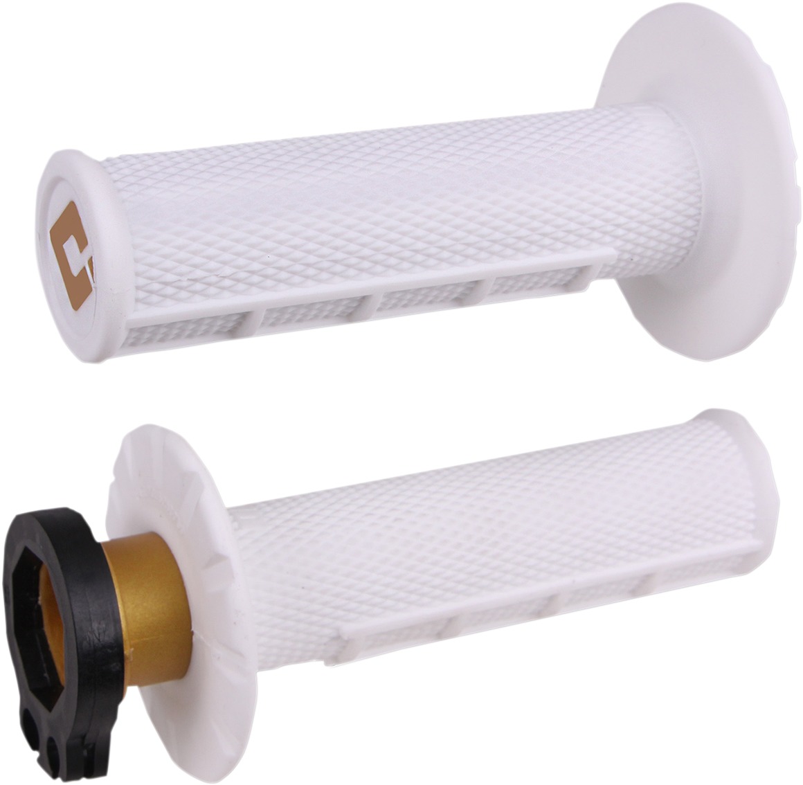 MX V2 Lock On MX Grips System - Half Waffle, White - Click Image to Close