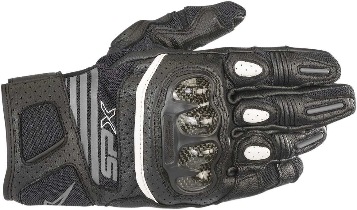 Women's SPX Air Carbon V2 Street Riding Gloves Black/White Large - Click Image to Close