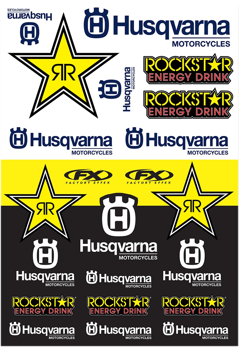 Universal Graphic Kits - Husq Racing Sticker Sheet - Click Image to Close