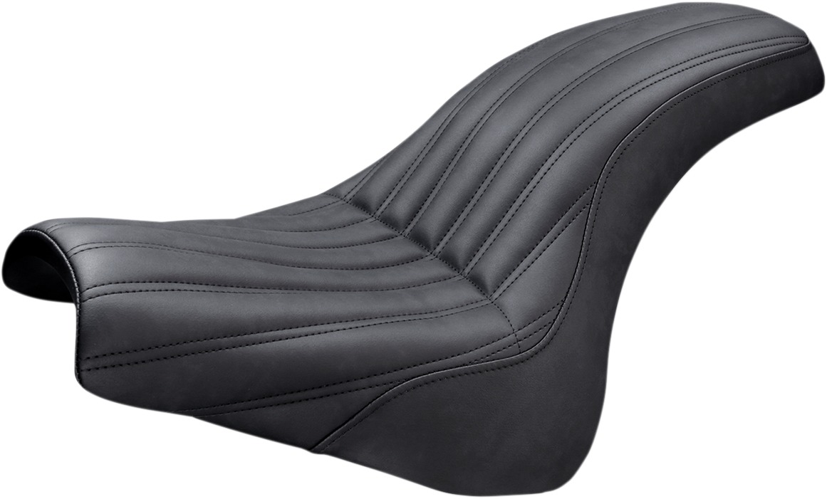 Knuckle Ribbed 2-Up Seat Black Gel - For 18-20 Harley FXFB/S - Click Image to Close