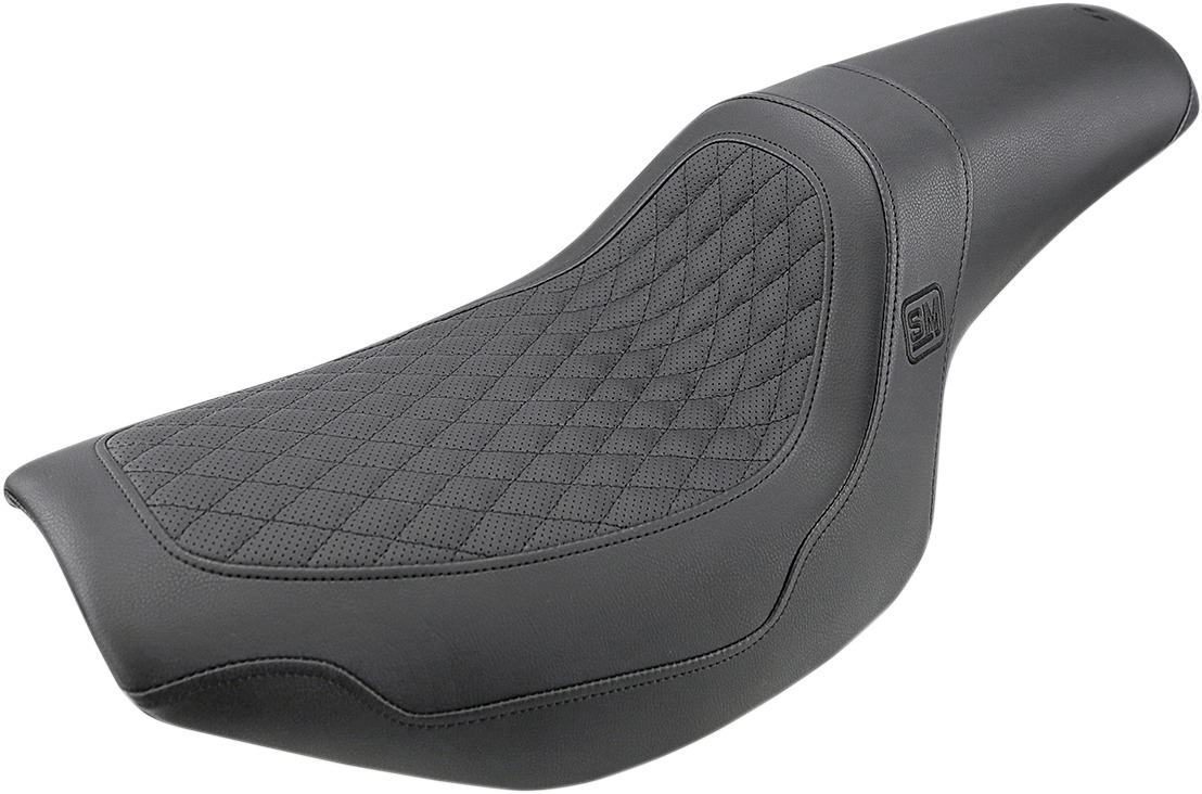 Speed Merchant Diamond 2-Up Seat - Black - For 82-94 Harley FXR - Click Image to Close