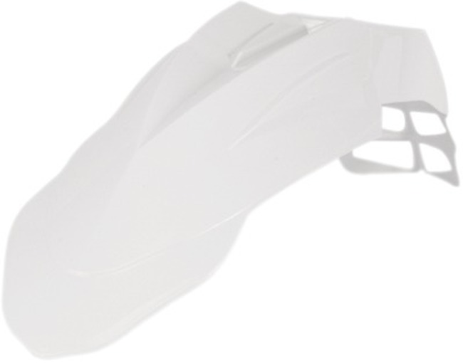 White Supermotard Front Fender - Universal For Most MX/SM Motorcycles - Click Image to Close