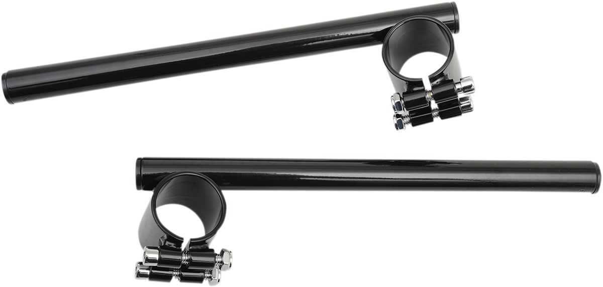 Black Clip On 7/8" Handlebar For 41mm Fork Uppers - Click Image to Close