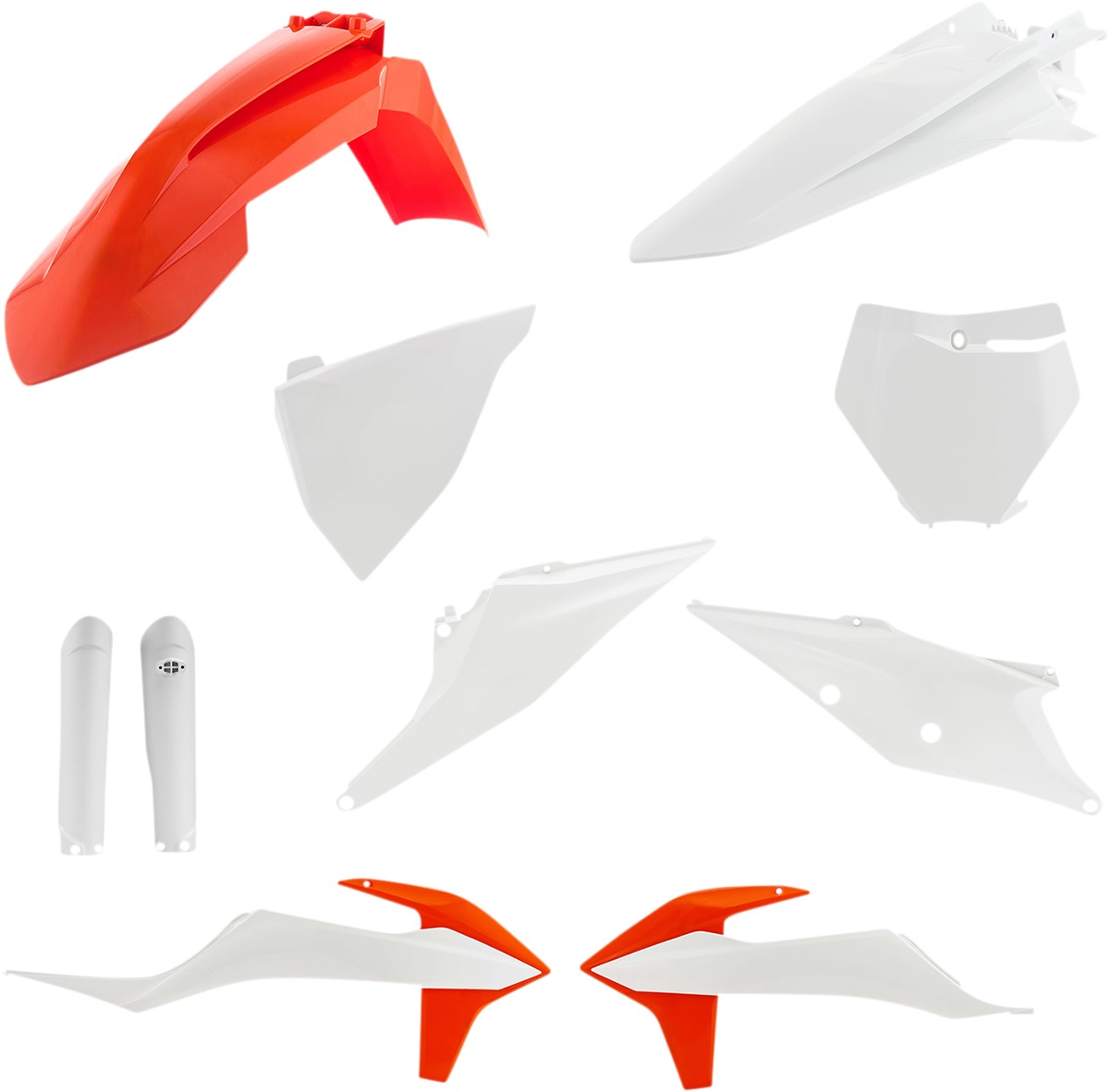 Full Plastic Kit - White/Orange Original 2021 - Fits Many 19-22 KTM 125-450 - Click Image to Close