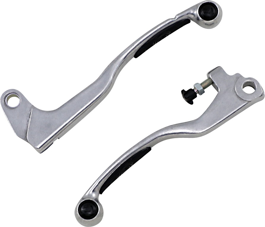 Natural & Black Competition Brake & Clutch Lever Set - For 82-11 Kawasaki Suzuki - Click Image to Close