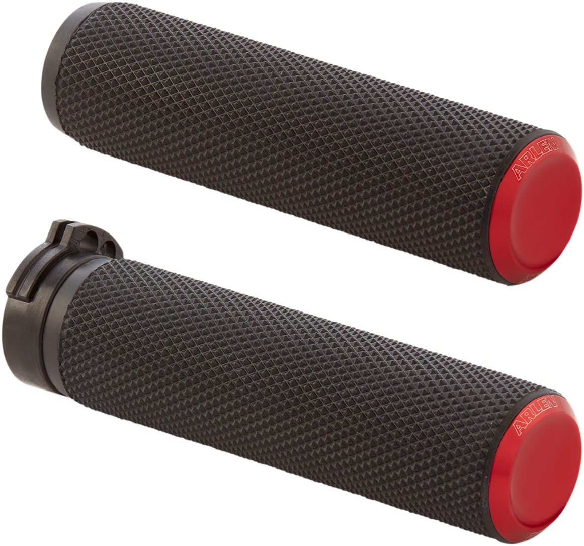 Knurled Grips - Knurled Rubber Grips Cbl Red - Click Image to Close