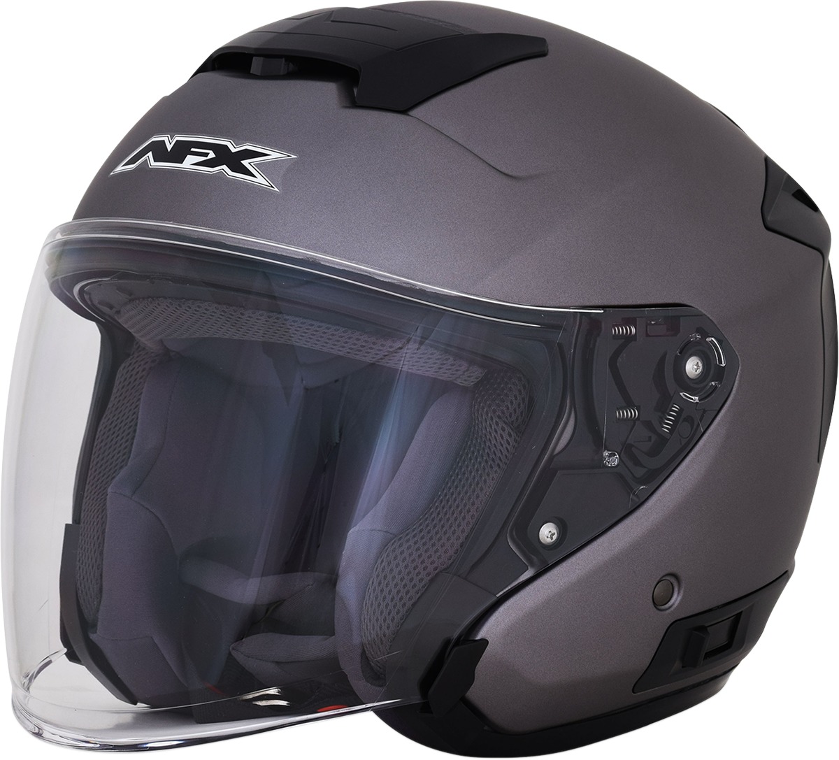 FX-60 Open Face Street Helmet Gray Medium - Click Image to Close