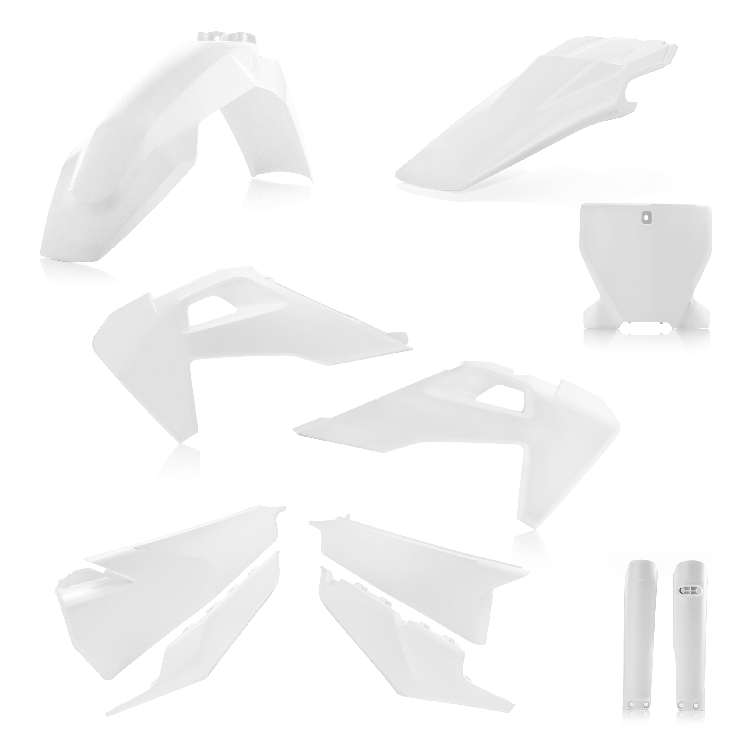 Full Plastic Kit - White - Fits Many 19-22 Husqvarna 125-450 - Click Image to Close