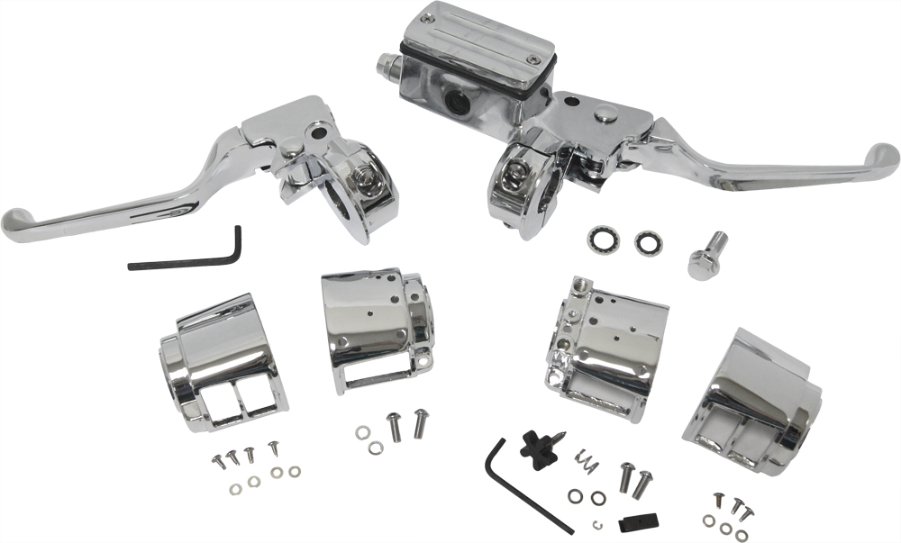 Chrome Handlebar Controls 3/4" W/O Switches - Click Image to Close