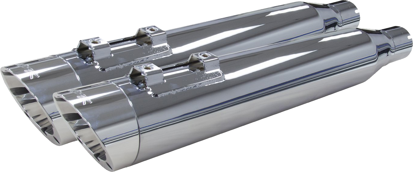 Comp-S Chrome Slip On Exhaust Slash - For 95-16 HD Touring - Click Image to Close