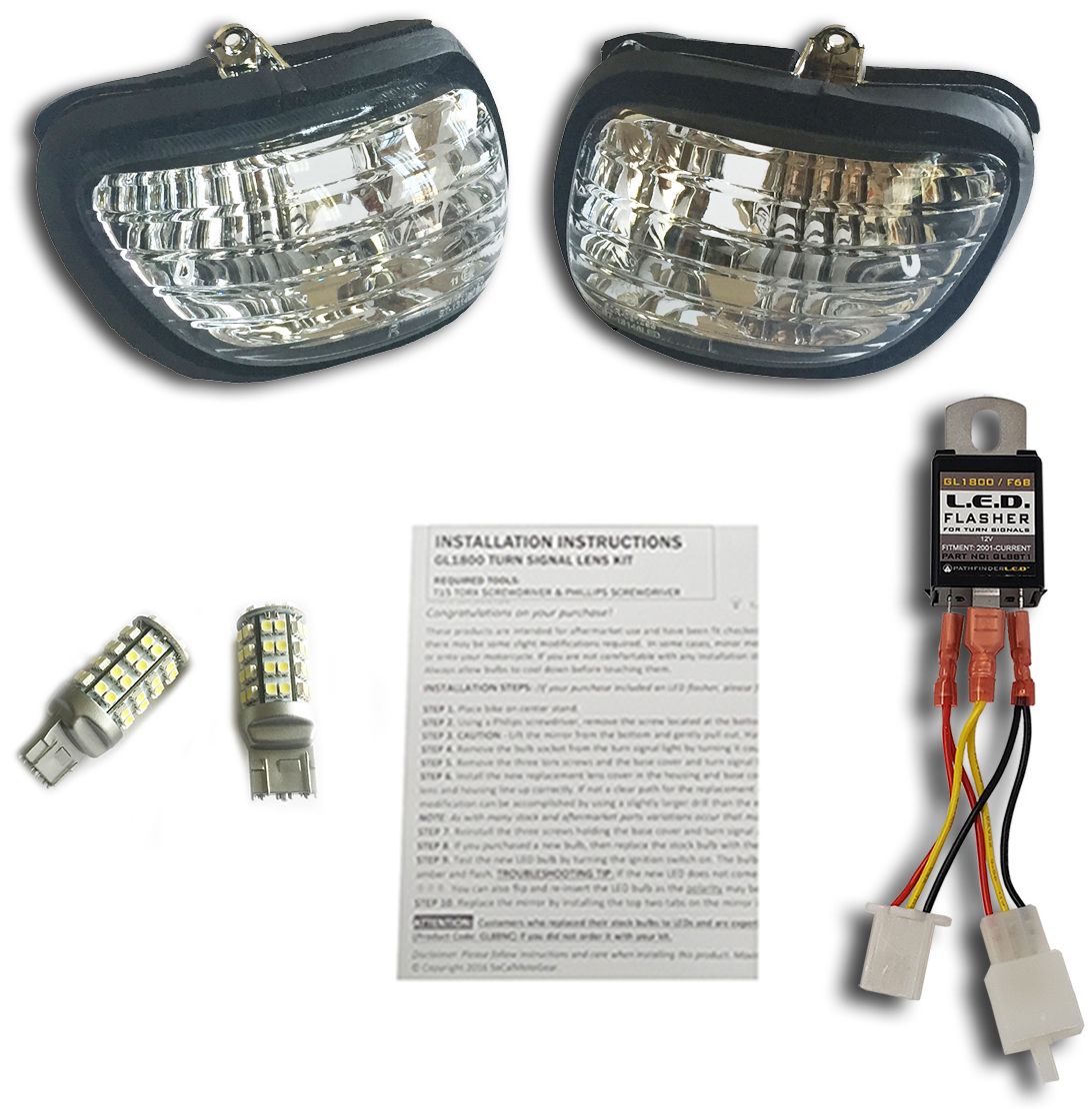 LED Turn Signal Kit Clear - For 01-17 GL1800 - Click Image to Close