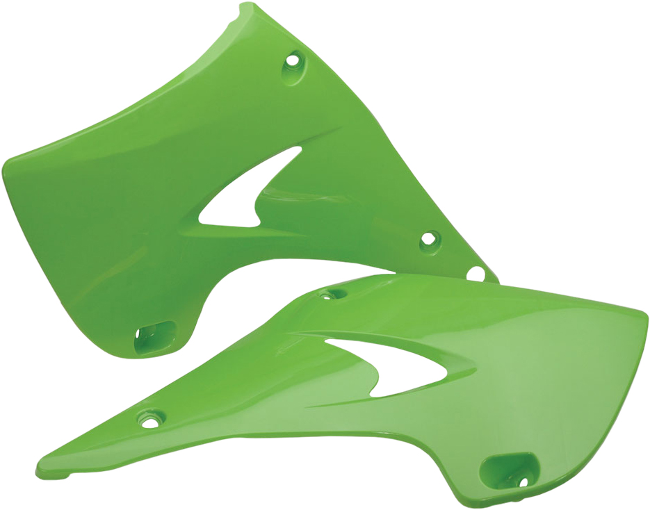 Radiator Shrouds - Green - For 03-07 Kawasaki KX250 03-05 KX125 - Click Image to Close