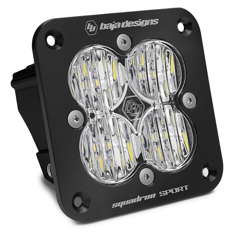 Squadron Sport Black Wide Cornering Pattern Flush Mount LED Light Pod - Clear - Click Image to Close