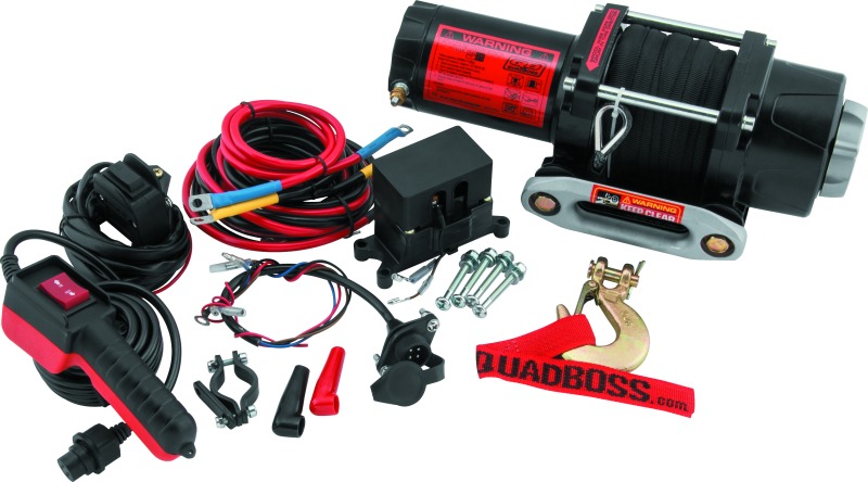 QuadBoss Winch 2500Lb W/Synthetic Rope - Click Image to Close