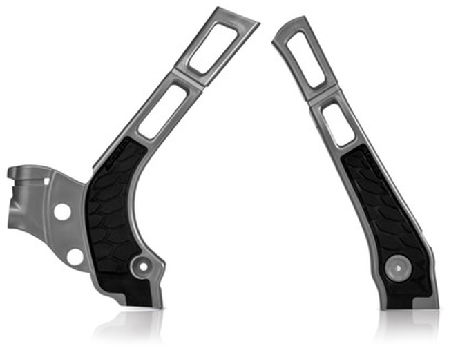 X-Grip Frame Guards Silver/Black - For 05-24 YZ125 & YZ250 - Click Image to Close