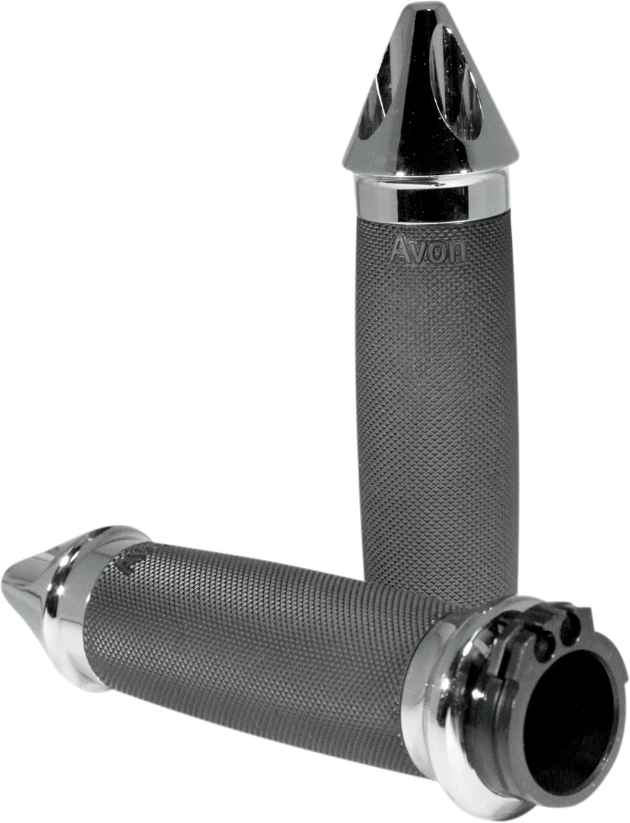 Superbike Custom Contour Grips - Spiked Chrome - Click Image to Close