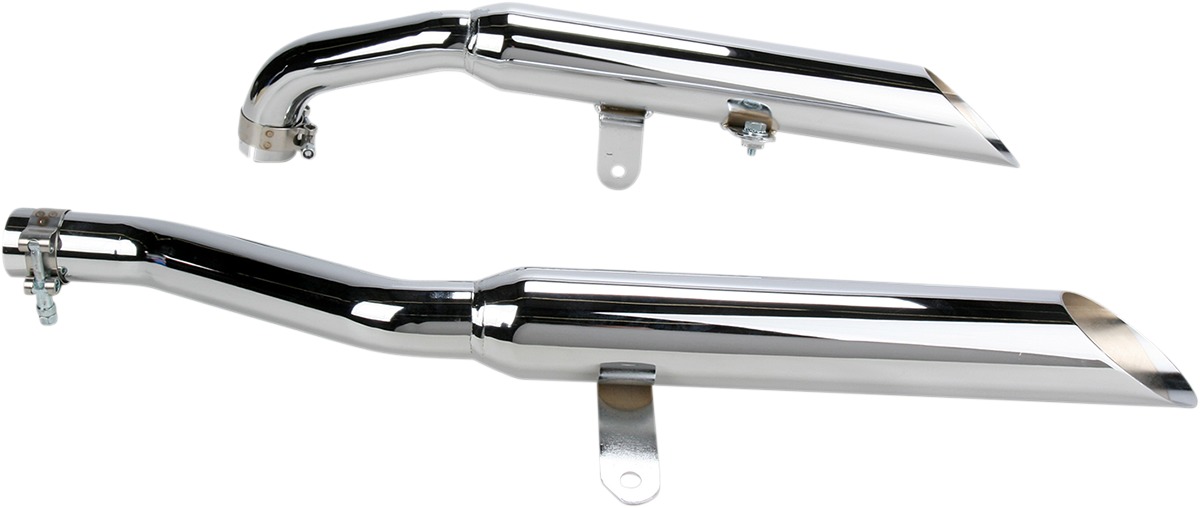 Slash Cut Slip On Exhaust - For 84-99 Yamaha Virago 750 & 1100 - Click Image to Close