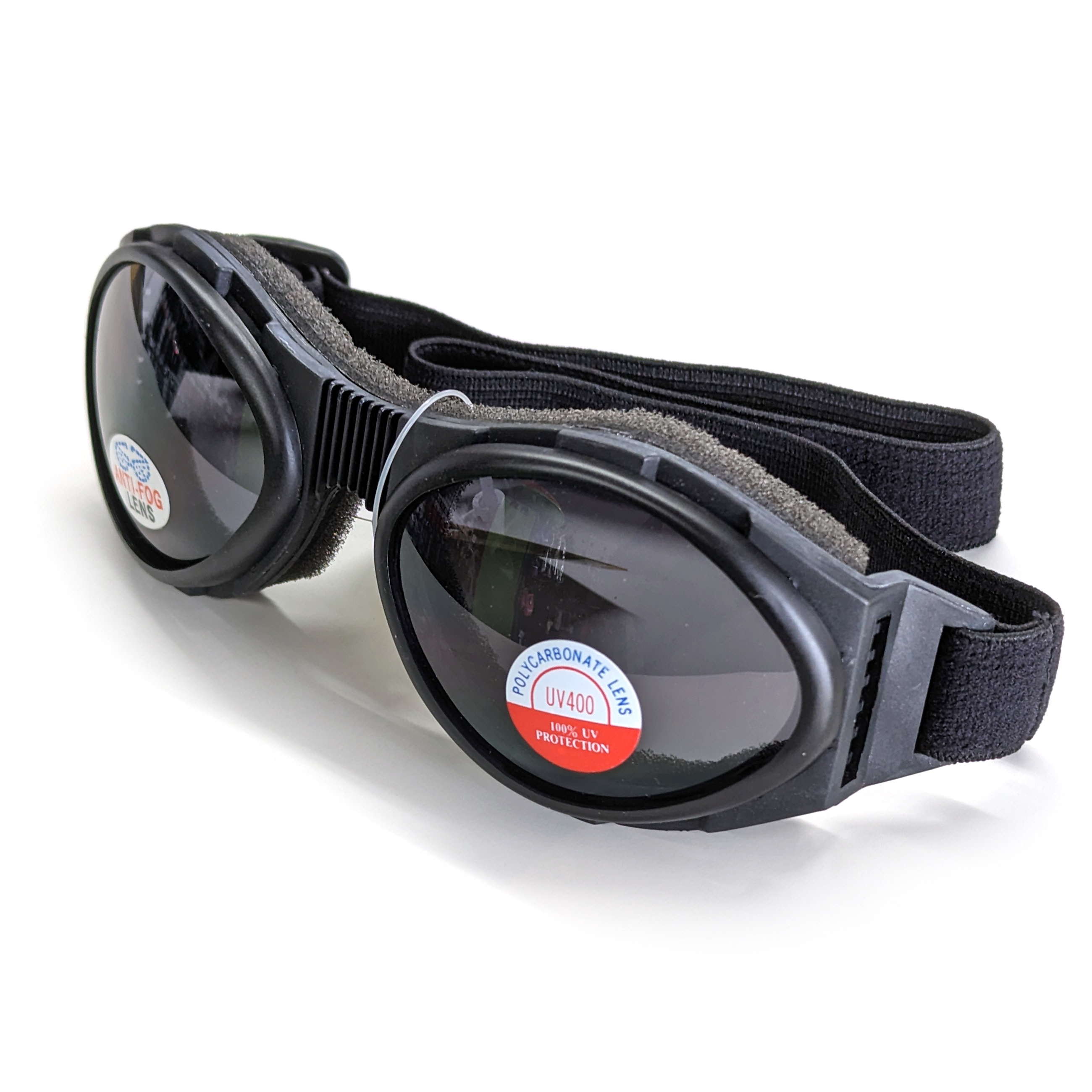 A30 Riding Goggles, Smoke Lens w/ Foam Padded & Vented Frame - Click Image to Close