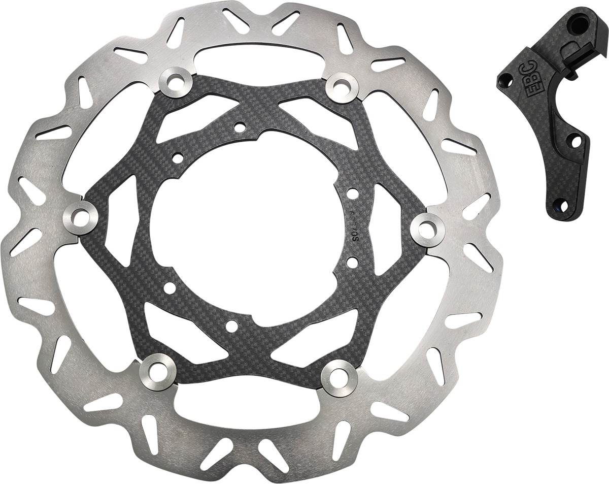 Front Oversize OSX 280 Brake Rotor with Bracket - F O/S 280M Rtr Kit Carbon Look - Click Image to Close