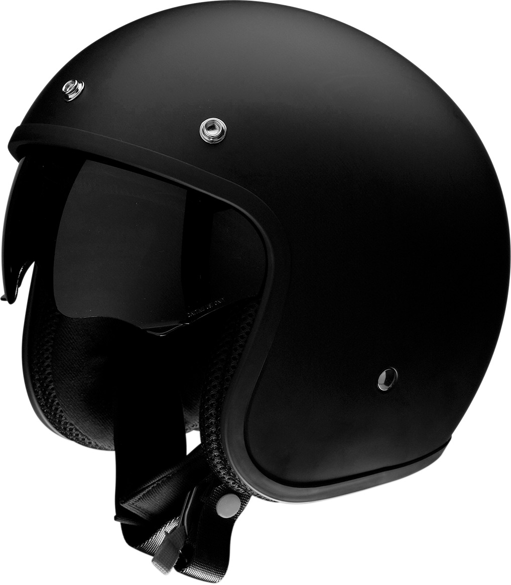 Saturn Open Face Street Helmet Matte Black Small - Click Image to Close