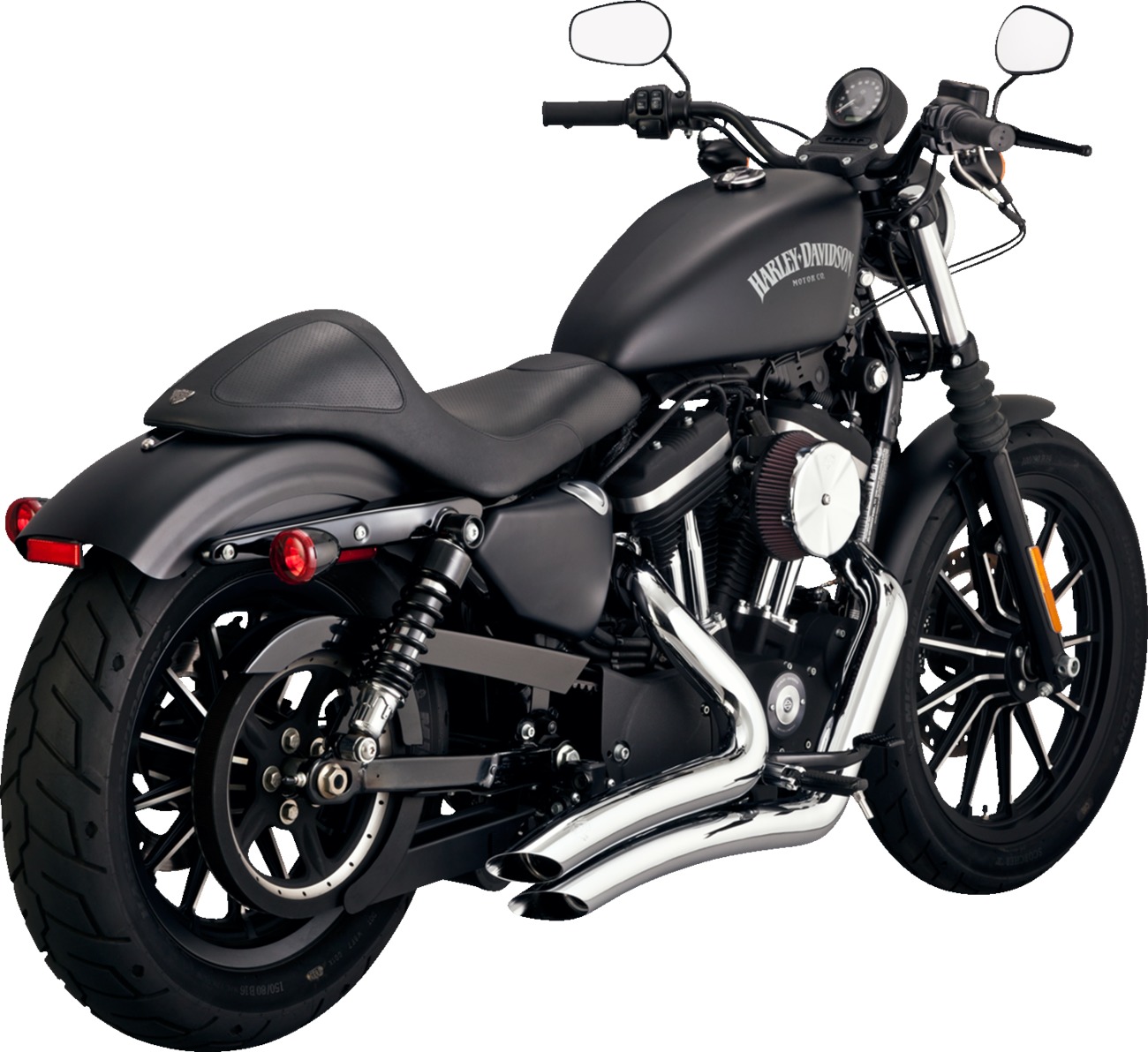 Vance & Hines HD Sportster 14-22 Big Radius 2-2 Chrome PCX Full System Exhaust - Click Image to Close