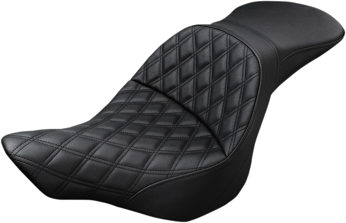 Explorer Lattice Stitched 2-Up Seat - Black - For 13-17 Harley FXSB - Click Image to Close