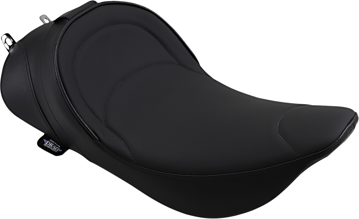 Mild Stitched Solo Seat Black Low 1-1/2" - For 97-07 Harley FLHR FLHX - Click Image to Close