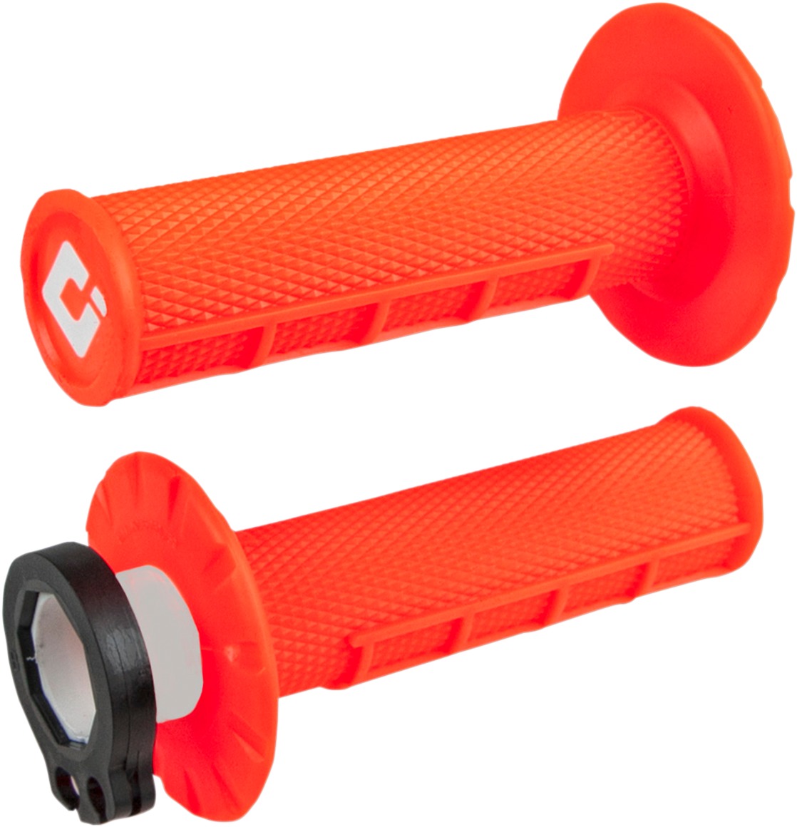 MX V2 Lock On MX Grips System - Half Waffle, Fluorescent Orange - Click Image to Close