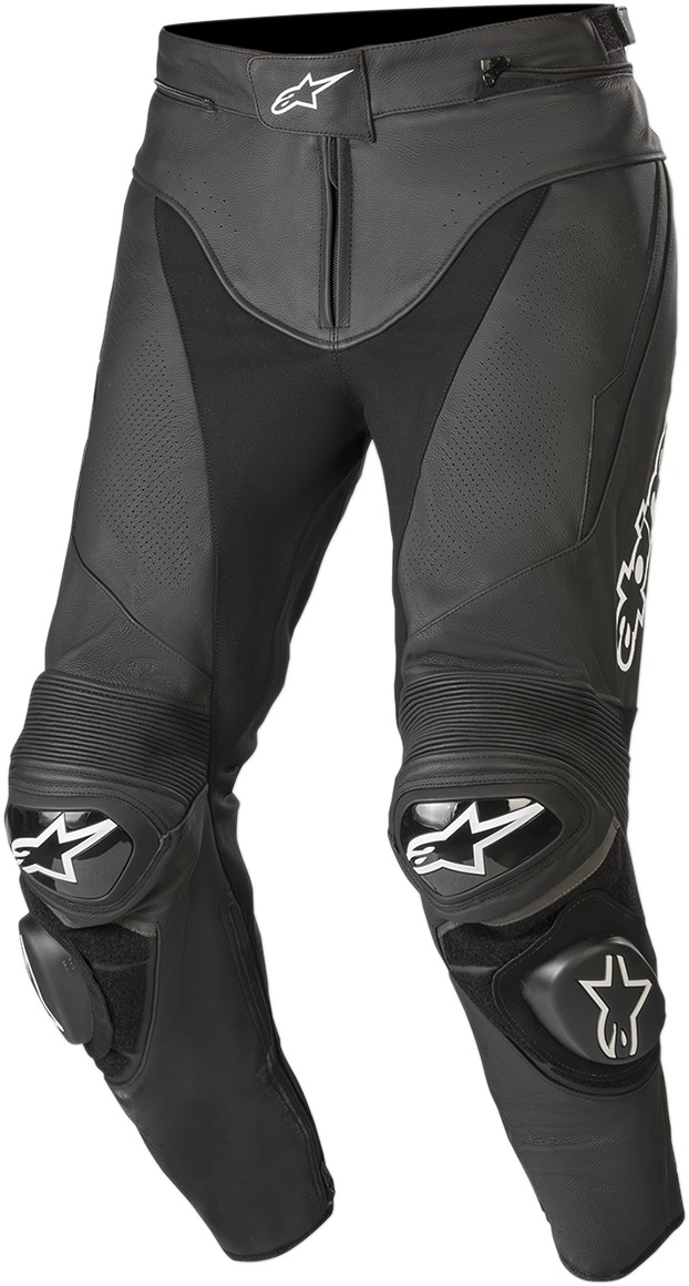 Track v2 Leather Street Motorcycle Pants Black/White US 36 - Click Image to Close