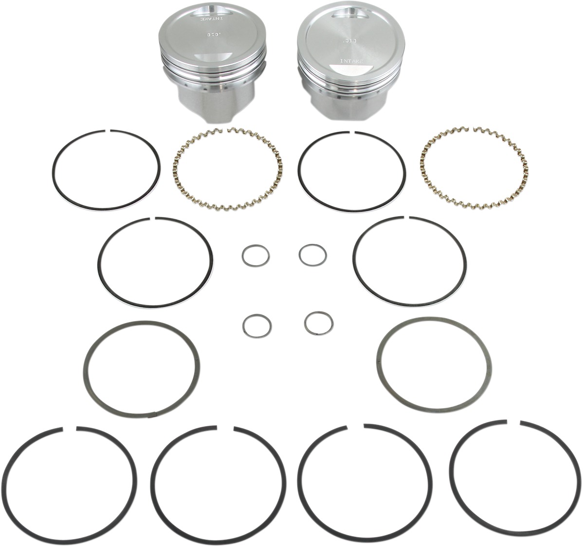 1200cc Conversion Cast Piston Kit 10.0:1 +.010 - For 86-19 Harley XL883 Sportster - Click Image to Close