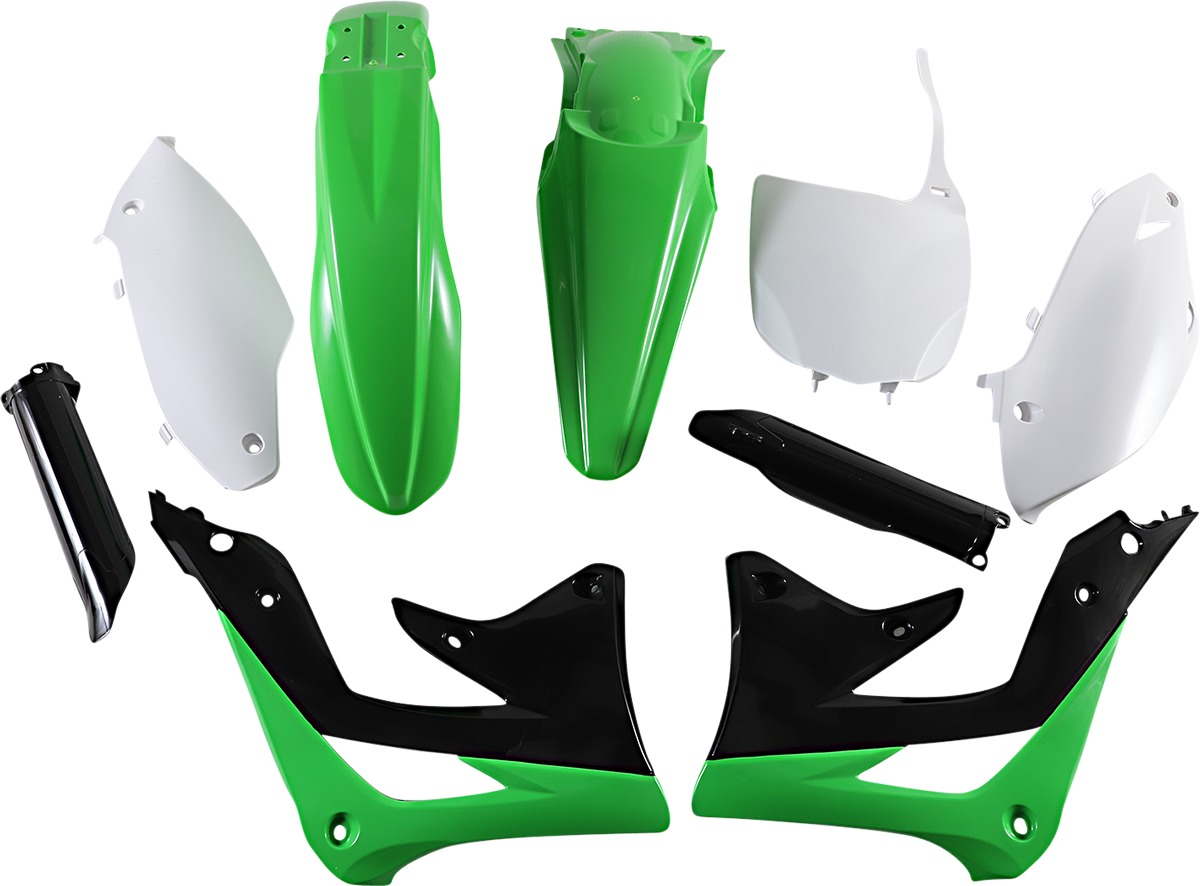 Full Plastic Kit - Green/Black/White Original 2012 - For 2012 Kawasaki KX450F - Click Image to Close