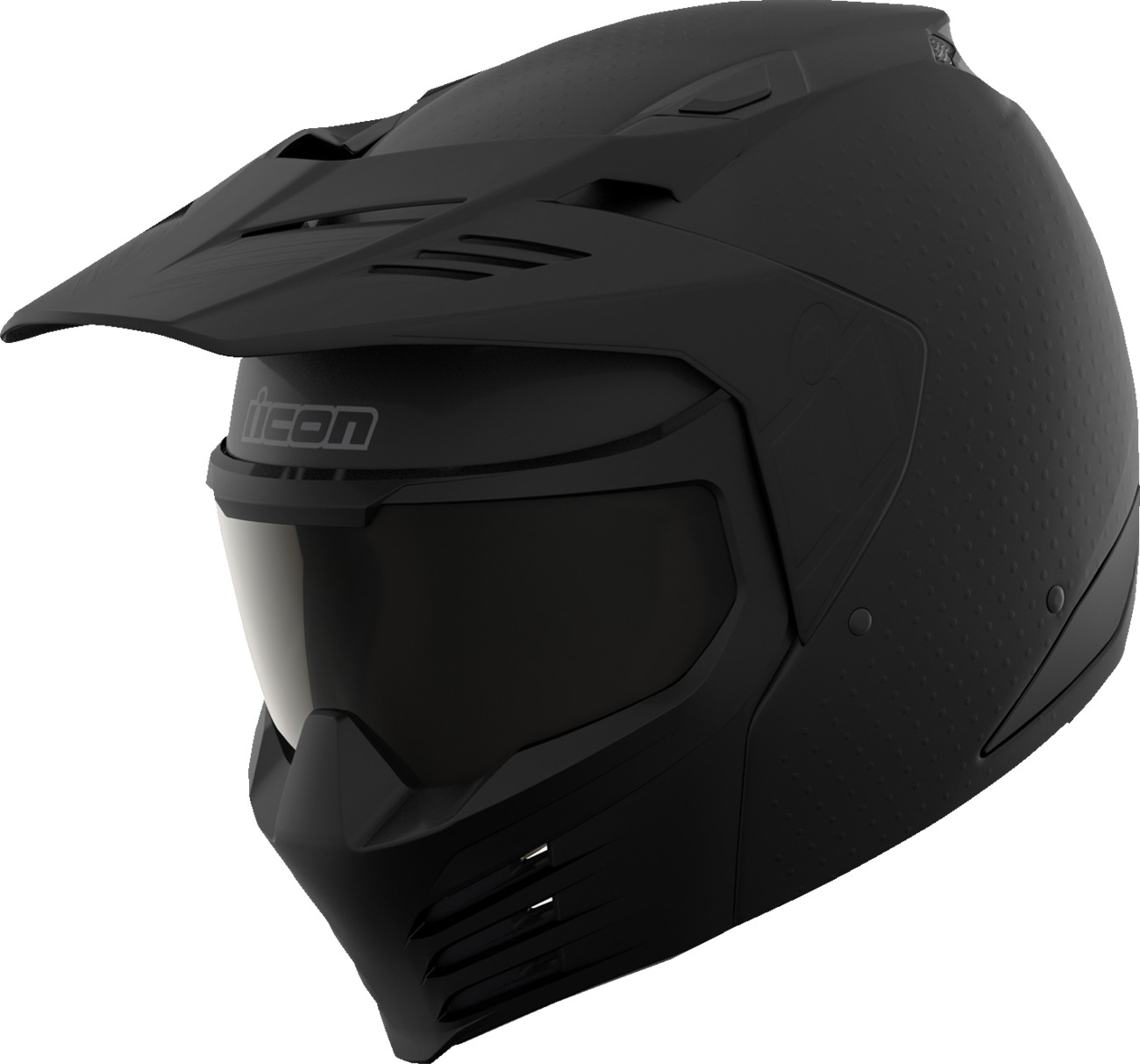 ICON Elsinore Monotype Helmet Matte Black 3XL - Modular off-road helmet in matte black, size 3XL - Click Image to Close