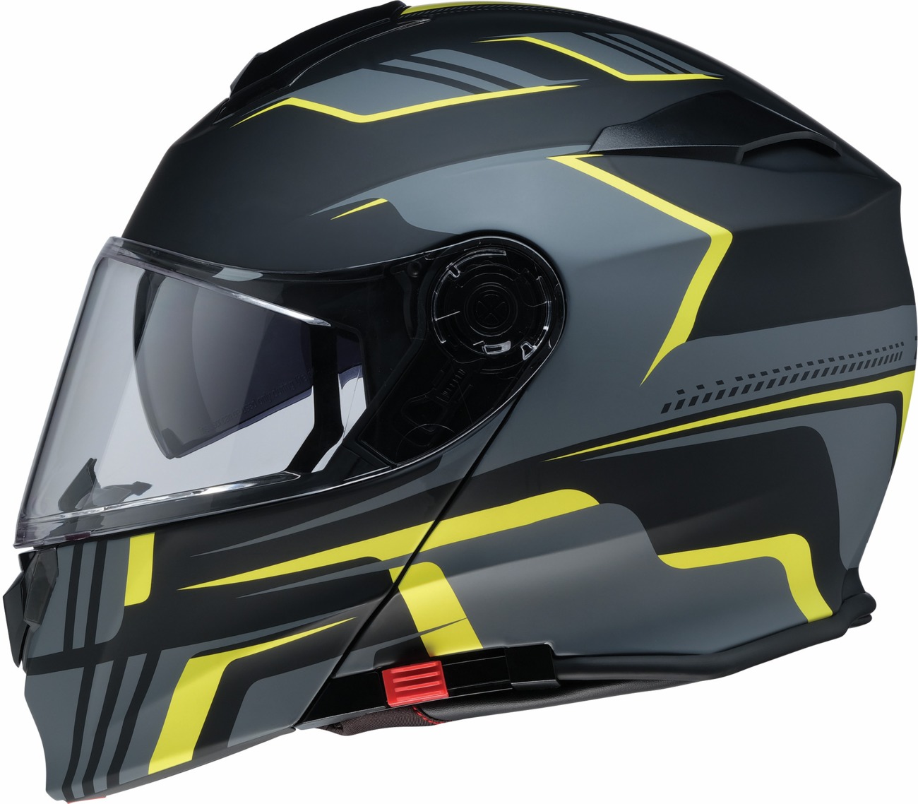 Z1R Solaris 2.0 Slater Modular Helmet 2XL Matte Hi-Vis Yellow - Modular helmet with drop-down sun visor - Click Image to Close