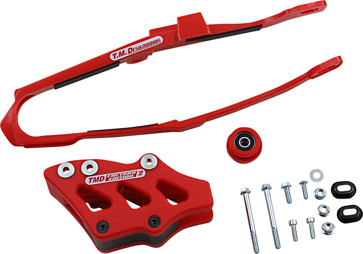 Red Chain Slide-N-Guide Kit - FE #2 - For 17-18 CRF450R/RX & 18-19 CRF250R/RX - Click Image to Close