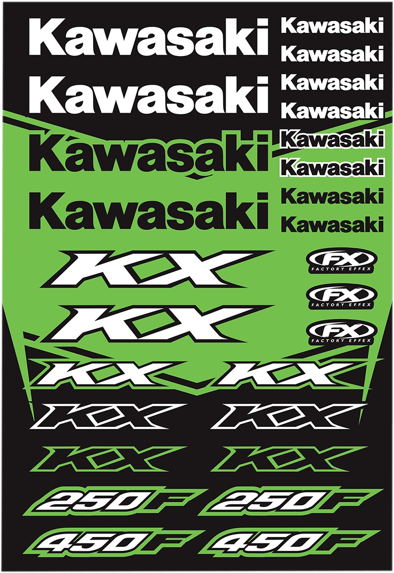 Universal Graphic Kits - Kaw Kx Sticker Sheet - Click Image to Close