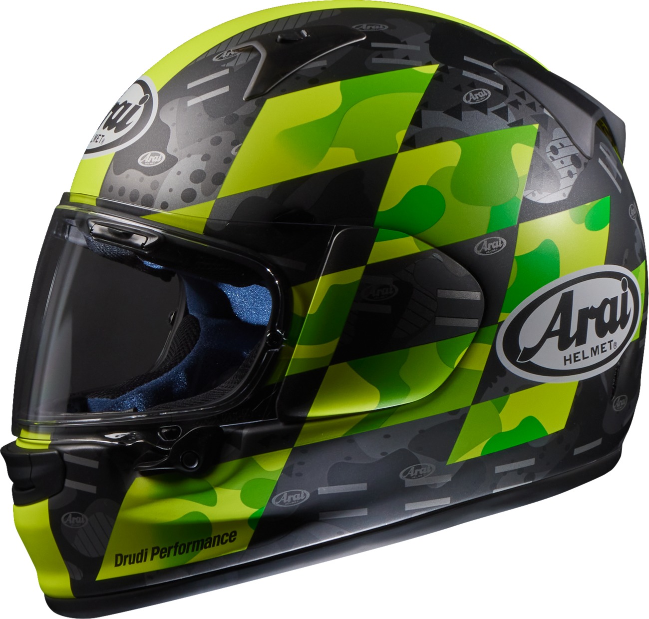 Arai Regent-X Patch Helmet Yellow Frost XL - Full face helmet in Yellow Frost XL - Click Image to Close