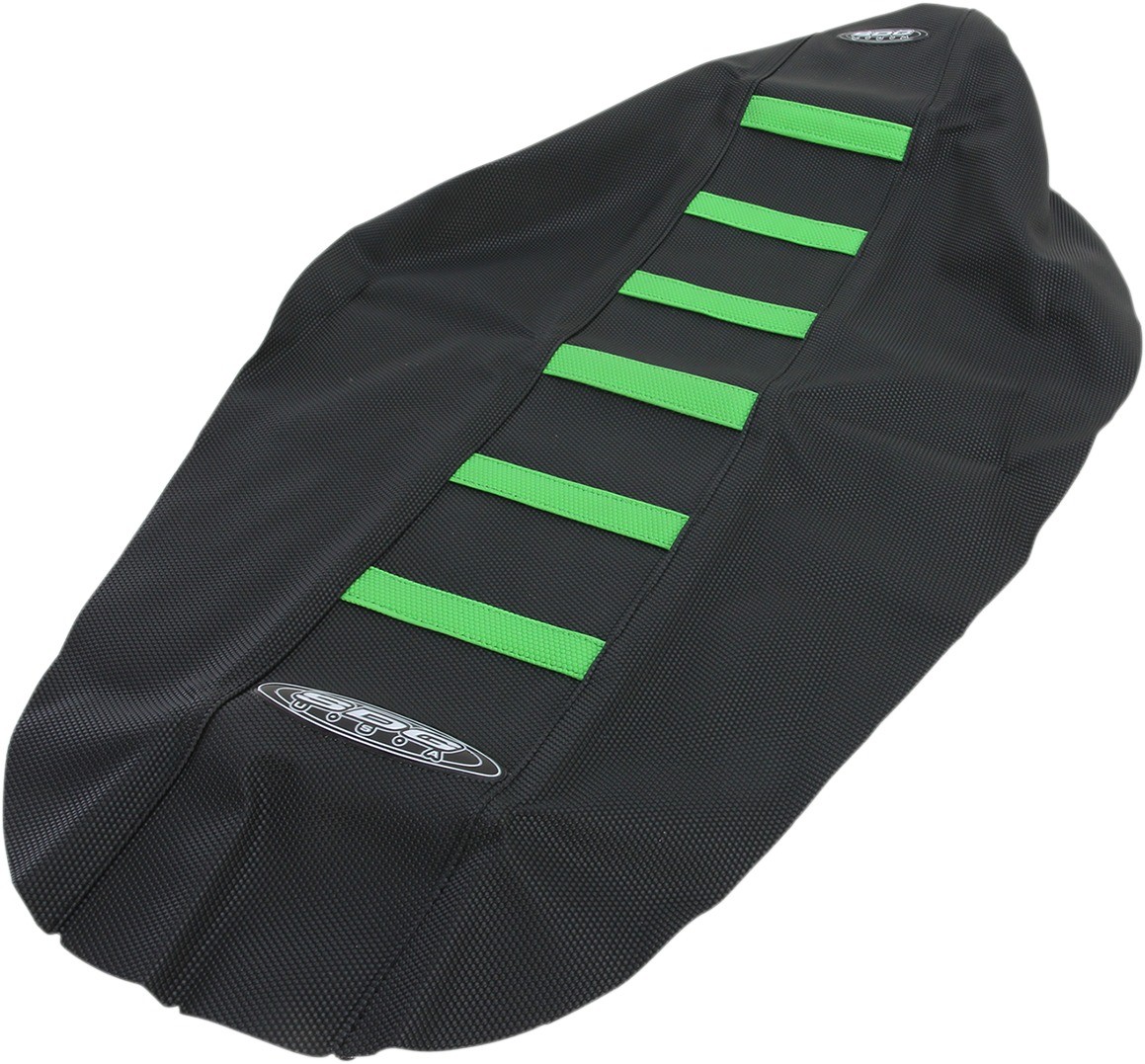 6-Rib Water Resistant Seat Cover Black/Green - For Kawasaki KX250F KX450F - Click Image to Close